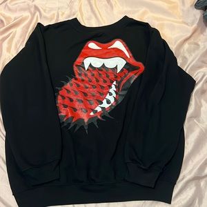 Rolling Stones spiked tongue black sweatshirt